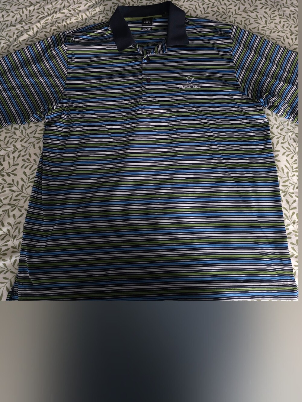 Striped Men’s Polo Shirt in Blue and Green